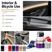Autocollant anti-rayures, ruban de protection en fibre de carbone, autocollant 3D en rouleau pour la garniture de voiture