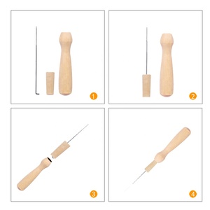 RTS aiguille de feutrage de haute qualité avec Kit de poignée en bois aiguille de feutrage en laine outils d'aiguille de feutrage faits <span class=keywords><strong>à</strong></span> la main - Product Image 5