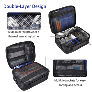 Étui de transport professionnel <span class=keywords><strong>pour</strong></span> insuline diabétique, <span class=keywords><strong>sac</strong></span> <span class=keywords><strong>à</strong></span> médicaments isotherme <span class=keywords><strong>à</strong></span> double couche portable <span class=keywords><strong>pour</strong></span> le stockage et les voyages d'insuline - Product Image 3