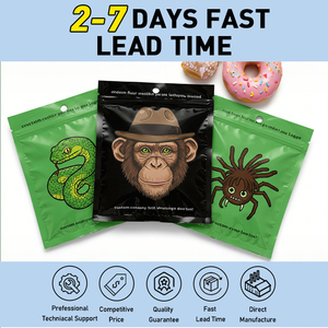 Custom stampato con chiusura a <span class=keywords><strong>Zip</strong></span> piatto caramelle gommose piccole buste di plastica con sigillo laterale per alimenti - Product Image 2