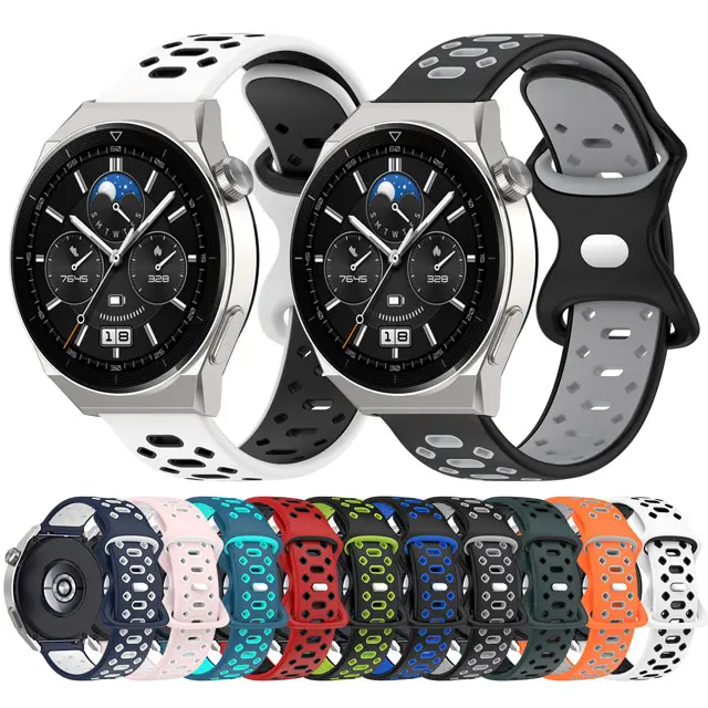 22mm Watch Bands Quick Release Sport Silicone Band Strap For Huawei GT3 pro GT2 Samsung Watch 3 Smart Watch Bracelet