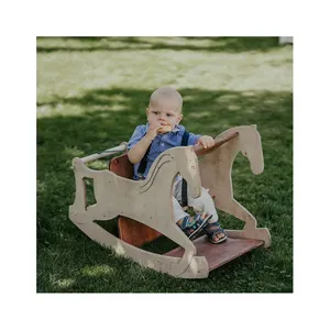 蒙特梭利桌多功能摇椅儿童高脚椅儿童趣味游戏玩具幼儿木摇马