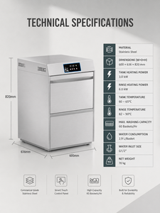Lave-vaisselle commercial compact sous comptoir, entièrement automatique et économe en énergie, modèle DOA-D1, le plus vendu - Product Image 4