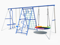 Structure de jeu A-Frame ultime en alliage pour enfants avec balançoire, trampoline et filet d'escalade - Idéale pour jardin, garderie et usage domestique