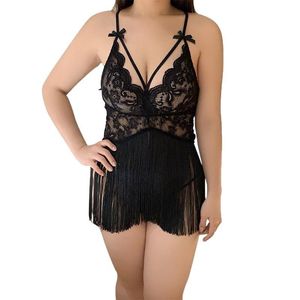 Elegante Camicia da Notte in Pizzo <span class=keywords><strong>Nero</strong></span> o Rosso con Nappe per Donne, <span class=keywords><strong>Abito</strong></span> <span class=keywords><strong>Lingerie</strong></span> con Orlo Fluido - Product Image 6