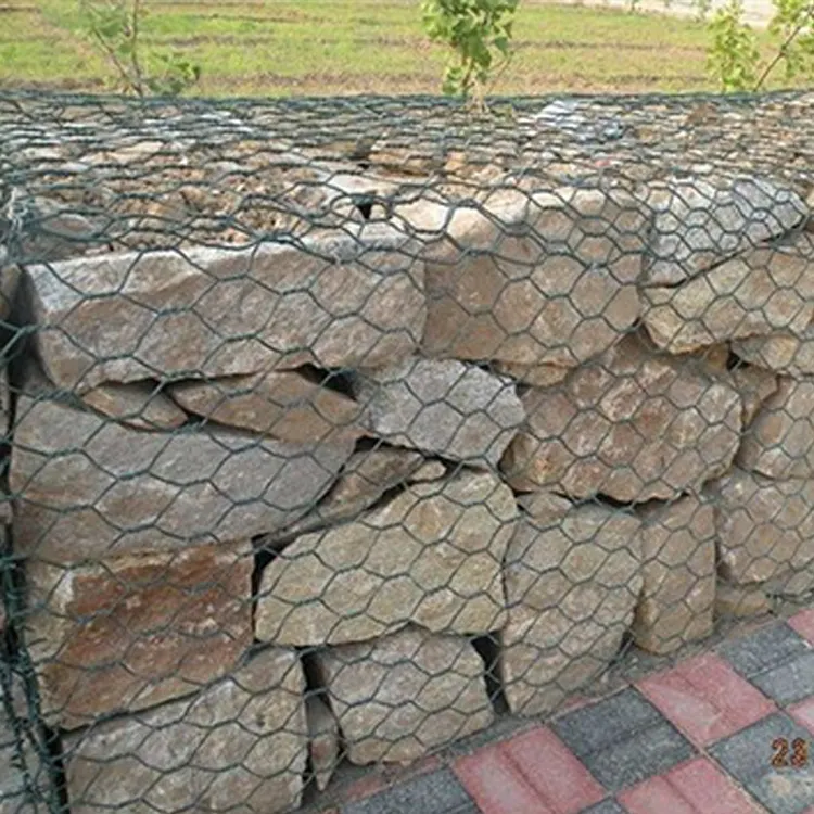 Grosir Gabion Galvanis Digunakan Kawat Heksagonal Jala untuk Perlindungan Bank Sungai Karung Gabion PVC Dilapisi Kotak Gabion