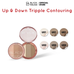 Korean Black Rouge Brand Up And Down Triple Contouring U01 Estado de ánimo clásico Maquillaje personalizado Contorno y paleta de rubor 3 en 1 - Product Image 3