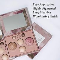 Vegen Cream Ukuran Penuh, Palet Makeup Terbaik untuk Perjalanan, 2 Highlighter dan 3 Eyeshadow, Palet Bronzer dan Blush yang Dipanggang