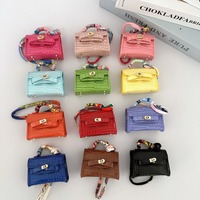 Mini porte-clés Kelly Bag, motif crocodile, en cuir PU artificiel, fait main, mignon, mini porte-monnaie, pendentif haut de gamme, porte-clés de voiture