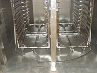 Grand Four de Cuisson Rotatif Industriel à Grande Capacité pour 2 Chariots et 64 Plaques, Équipement de Boulangerie avec Pétrin