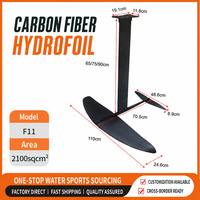 Ensemble d'hydrofoils entièrement en fibre de carbone, aile hydrofoil non motorisée pour planche de SUP et de kitesurf, logo personnalisé disponible, hydrofoil pour sports nautiques