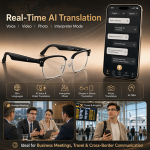 Gafas Inteligentes con IA, Traducción en Tiempo Real en Más de 164 Idiomas, Gafas de Audio Ligeras de 25 g, Captura de Video 1080P, IP67 - Product Image 3
