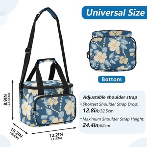 Sac isotherme portable grande capacité style hawaïen, sac isotherme personnalisé pas cher, sac de livraison alimentaire imperméable - Product Image 3