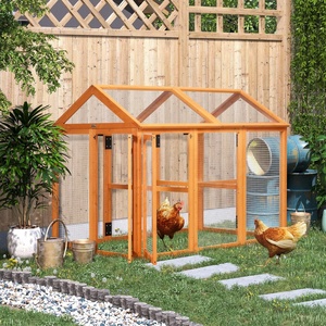 Corral de Madera para Pollos Grandes con Diseño Ventilado y Cerrable, Componentes Metálicos, Corral para Mascotas al Aire Libre, Naranja - Product Image 2