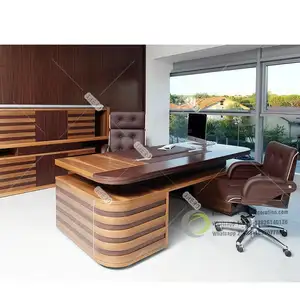 Meja Komputer mewah MDF kustom meja kantor eksekutif modern meja kantor bentuk L furnitur kantor meja komputer