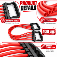 Appareil d'exercice portable avec poignée ergonomique, tubes d'exercice TPE 100 LBS, outil d'entraînement complet pour la maison et la salle de sport