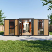 Maison conteneur pliable TOPPRE en acier galvanisé moderne, villa préfabriquée extensible à 2 chambres avec installation rapide
