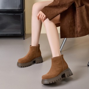 Stivali da <span class=keywords><strong>Donna</strong></span> con Tacco Rialzato in Pelle, Vendita Diretta dalla Fabbrica, Stivali alla Caviglia di Design - Product Image 6