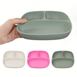 Plato de Silicona con División y Succión para Niños, Libre de BPA, con Tapa, Apto para Alimentos, Utensilios de Comer Seguros para Bebés - Product Image 3