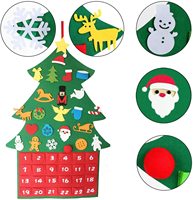 Großhandel Günstige handgemachte Filz Weihnachts baum mit hängenden abnehmbaren Dekorationen und Zahlen taschen