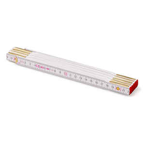 Metrie règle pliante 2m Parfait 10, Blanc, avec joints en acier - Product Image 1