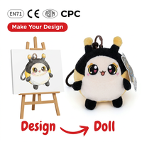 Gantungan Kunci Boneka Hewan Kartun Custom CPC CE EN71, Mainan Boneka Plush, Gantungan Kunci Plush Lucu Ukuran Kecil, Gantungan Kunci Boneka Isi Dakron