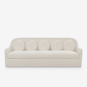Canapé trois places minimaliste en tissu de style français avec design en rangée droite - Product Image 3
