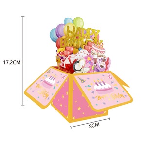 Funny Happy Birthday 3D <strong>Pop</strong>-up <strong>Card</strong> Sweet 3D <strong>Box</strong> with Envelopes Offset Printing Paper Hot Stamping Surface Finish - Product Image 5