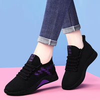 Chaussures de course pour femmes Feiwei Printemps-Automne style Old Beijing, à lacets, tendance, semelle intermédiaire en PVC, faciles à assortir, semelle souple