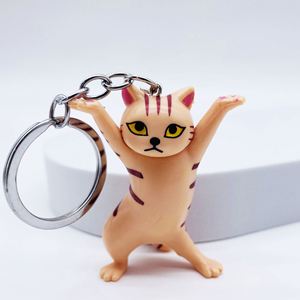 Porte-clés chat en PVC mignon très prisé, figurines chat dansant, porte-stylo, décoration suspendue envoûtante pour bureau et sacs, petit cadeau - Product Image 2
