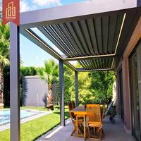 Pergola en aluminium Télécommande manuelle Lumière Led Jardin Patio Cour Bioclimatique Personnalisable Réglable Pergola rétractable