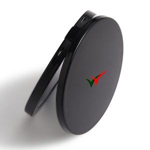 Espejo de Maquillaje Compacto, Redondo, Plegable, Portátil, de Plástico Negro Personalizado, Espejo Cosmético de Doble Cara - Product Image 3