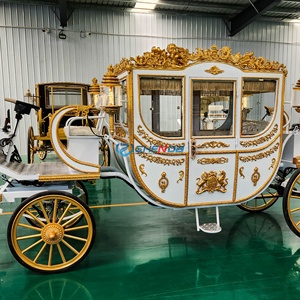 2026 Chariot de luxe électrique à chevaux, siège blanc, quatre roues, chariot royal tiré par des chevaux, transport spécial, chariot à chevaux - Product Image 3