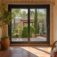 Fenêtre coulissante extérieure en aluminium pour véranda résidentielle, certifiée ISO9001, étanche aux intempéries, à double vitrage teinté, avec profilé en aluminium.