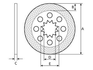 แผ่นเบรกนิวฮอลแลนด์ แผ่นคลัตช์ OD 327 มม. 5154521 สำหรับรถแทรกเตอร์ 2100 (1985-1990)-327*60*10/IT14 ขนาด - Product Image 3
