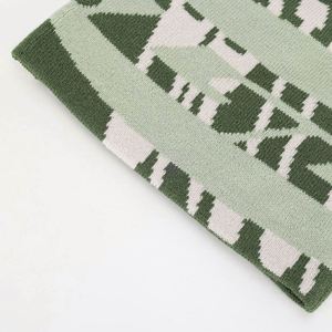 Chapeau beanie en acrylique jacquard rayé de haute qualité, brodé à la main, unisexe, pour l'hiver, circonférence de la tête 56-58 cm, usage quotidien - Product Image 5