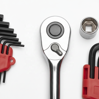 Ensemble d'outils de mécanique 142 pièces 1/4 3/8 1/2"DR SAE/MM en acier au chrome-vanadium, coffret rigide pour la réparation à domicile et automobile