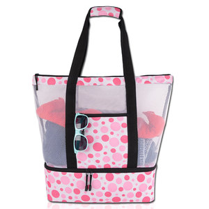 <span class=keywords><strong>Bolsa</strong></span> de Playa Extra Grande de Malla, <span class=keywords><strong>Bolsa</strong></span> de Compras y Viaje, Plegable, con Bolsillos y Compartimentos de Almacenamiento para Mujeres y Hombres - Product Image 4