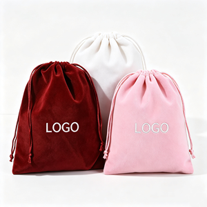 Sac à cordon en velours en gros, pochette en velours multicolore, logo personnalisé OEM, pochette de rangement pour bijoux, petit sac cadeau pour articles divers - Product Image 5