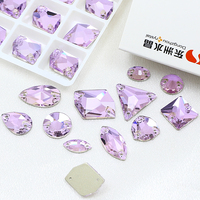 Dongzhou Cristaux Luxe Qualité Flatback Non-Hotfix Coudre sur Rhinestones Mix Shaped Violet Color DIY Garment Sewing Accessories