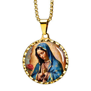 GIVELUCK acciaio inox nostra signora Virgen De Guadalupe ciondolo religioso all'ingrosso gioielli cattolici dal nostro negozio - Product Image 2