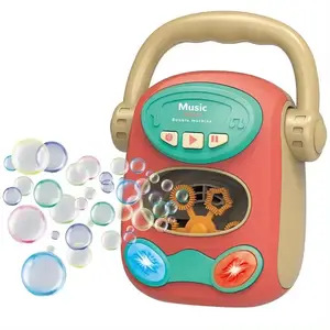 Hot Selling Music Player Bubble Machine Kids Summer Outdoor Cartoon Radio Kids Electric Automatic Bubble Blowing Machine