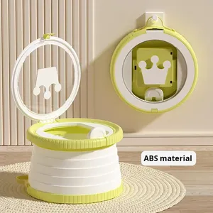 Inodoro pequeño de plástico plegable portátil para niños para salidas Orinal de viaje para bebés masculinos y femeninos - Product Image 4
