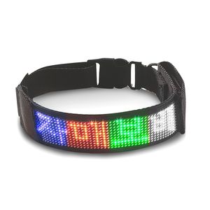 Collar de perro LED recargable de lujo, aplicación inteligente, pantalla de visualización programable, luz intermitente de nailon, diseño oscuro brillante, perro inteligente - Product Image 4