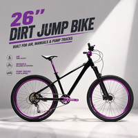 Vélo Dirt Jump 26 pouces 9 vitesses, fourche à suspension hydraulique, style BMX, VTT, pour figures de park, frein à disque hydraulique, vente en gros