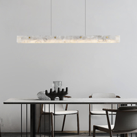 Lustre rectangulaire moderne en marbre doré style Alabastre espagnol pour îlot de cuisine et salle à manger