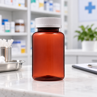 Flacon capsule en plastique PET ambré léger de 250 ml, anti-fuite, pour pilules, design personnalisé pour le stockage de compléments nutritionnels