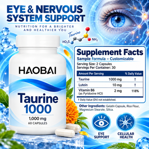 Cápsulas de Taurina 1000mg, 60 Unidades, Fabricante de Suplementos de Aminoácidos Personalizados, Marca Privada OEM ODM - Product Image 3