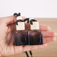 Flacon diffuseur de parfum pour voiture en verre vide de 10 ml, à suspendre au rétroviseur, pour aromathérapie et décoration