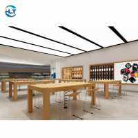Comptoir d'Exposition Mobile en Bois Personnalisé pour Magasins d'Électronique : Table d'Expérience Écologique et Recyclable pour Téléphones Portables
